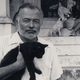 Ernest Hemingway with a cat